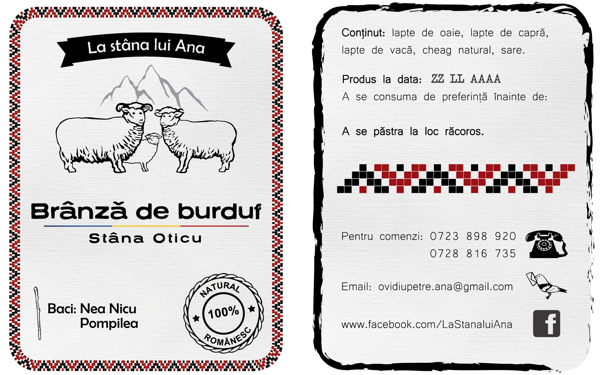Design etichetă brânză, realizat de pixlab