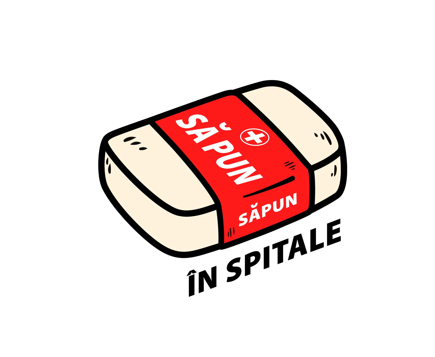 Săpun în spitale - logo design realizat de pixlab