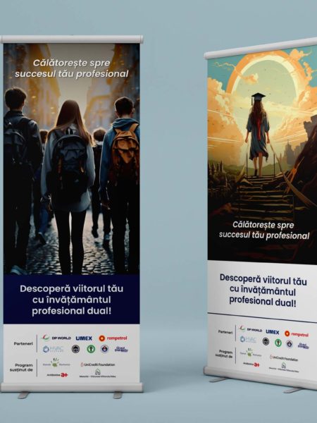 Simulare design roll-up Învățământul dual